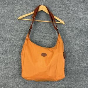 Longchamp Le Pliage Side Pocket Hobo Shoulder Bag Orange Nylon Travel Casual